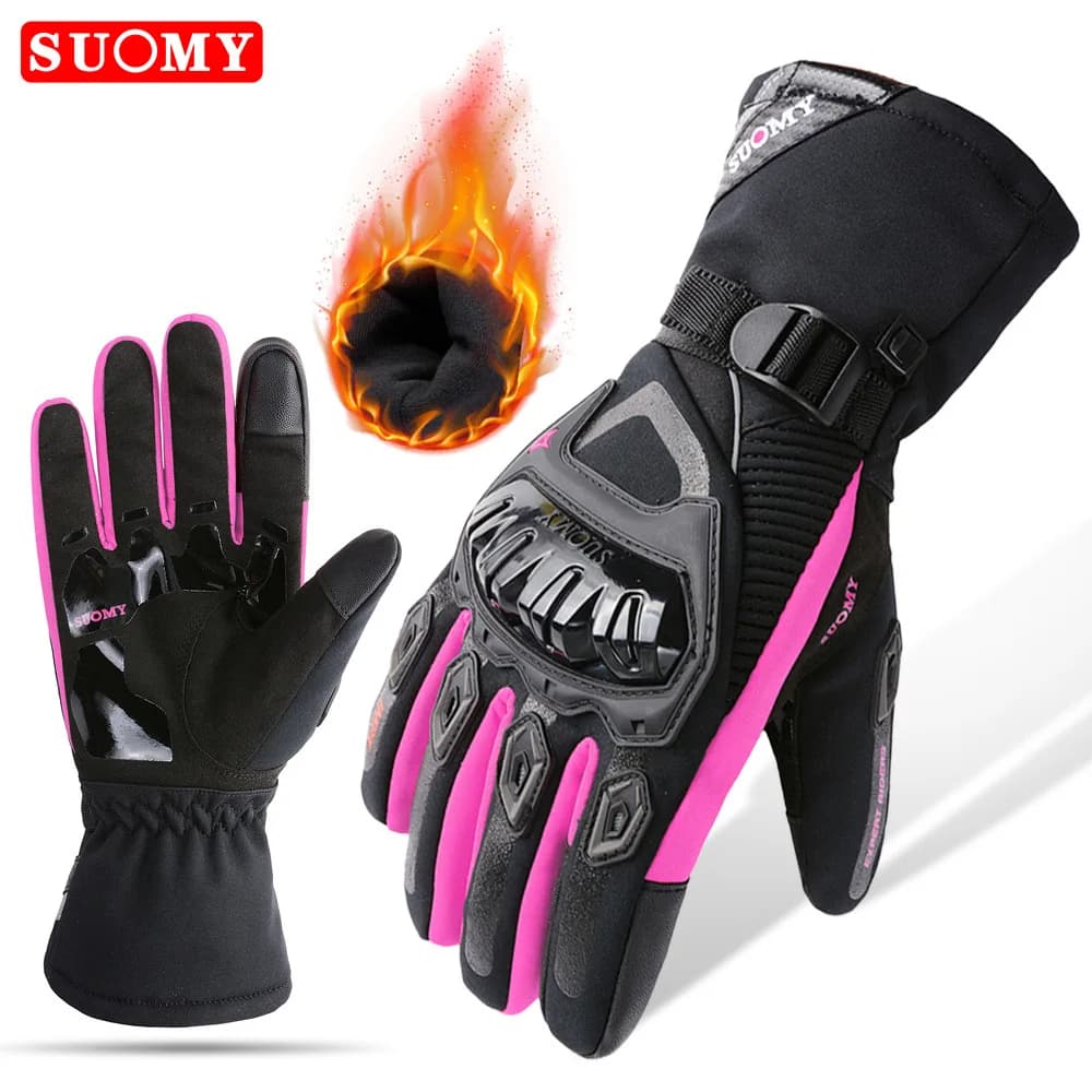 Women Winter Motorcycle Gloves Waterproof Warm Riding Gloves Anti Slip Protective Gear for Motocross Racing