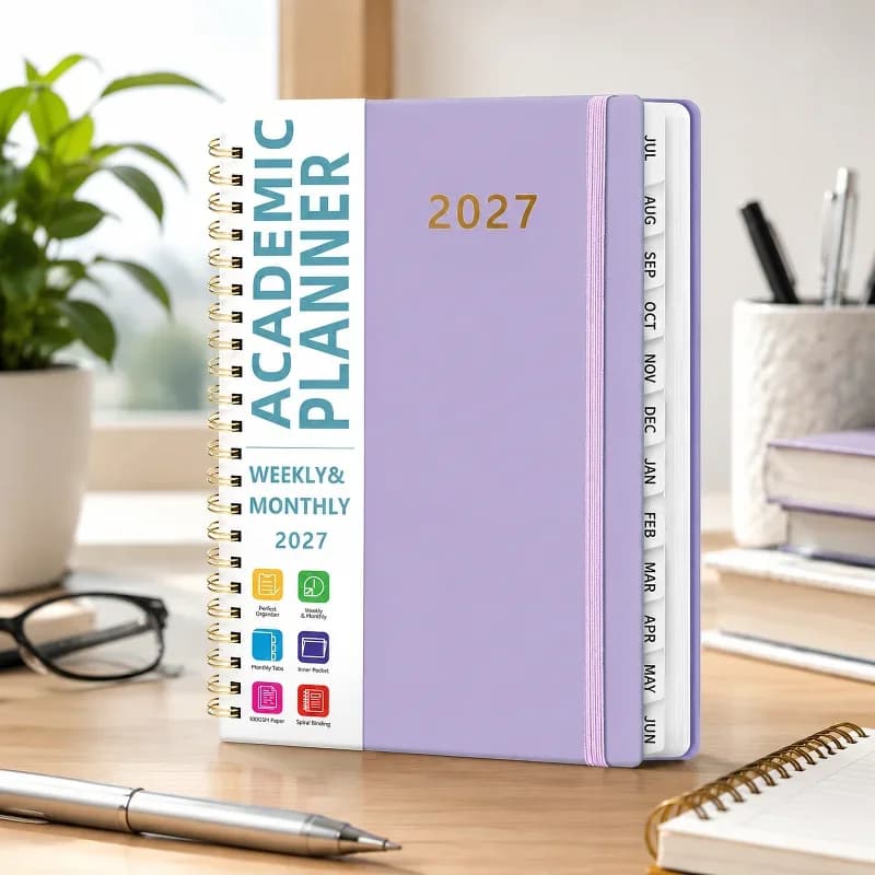 1pc 2027 Academic Planner A5 Weekly Monthly Planner with Tabs Spiral Binding Agenda Notebook for Students Office Supplies