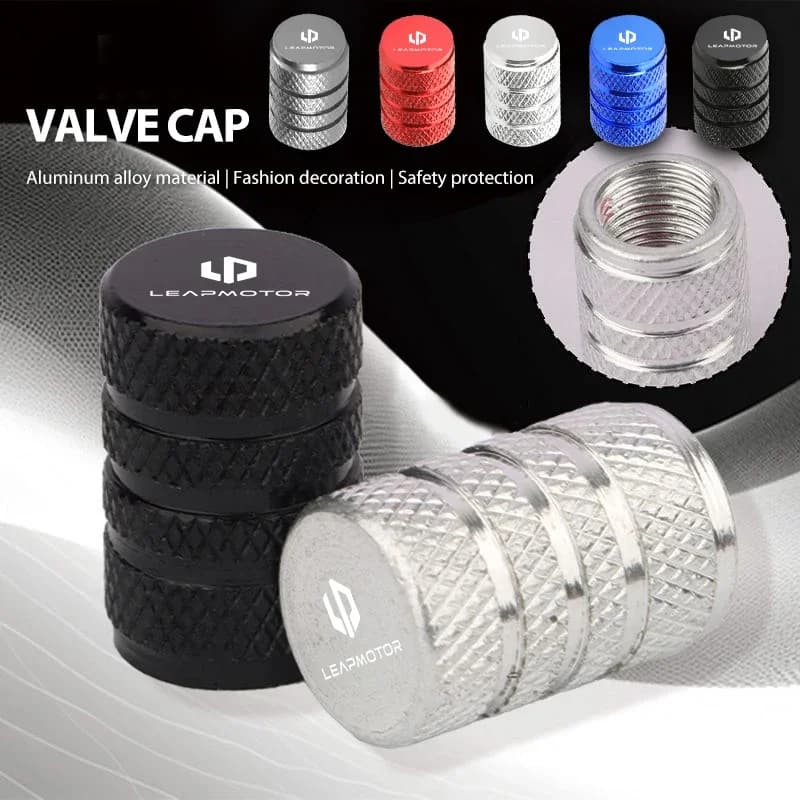 4PCS Car Wheel Tire Valve Stem Caps Dustproof Waterproof Cover For Leapmotor C11 C10 B10 C16 C01 T03 Car Exterior Accessories
