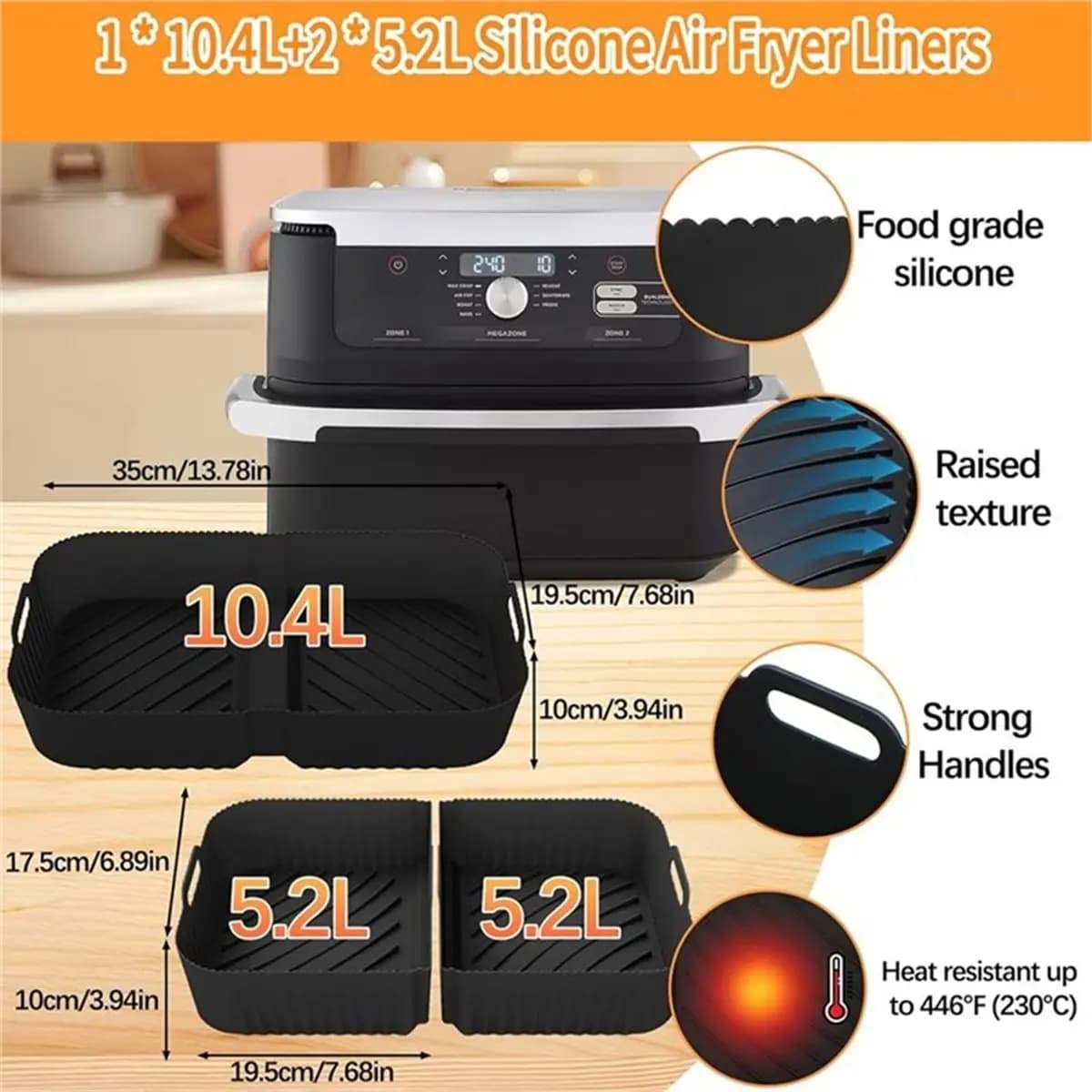A67T NEW Airfryer Accessories for Foodi Flexdrawer 10.4 L Hot Air Fryer AF500EU AF500EUCP,Silicone Mould Hot Air Fryer