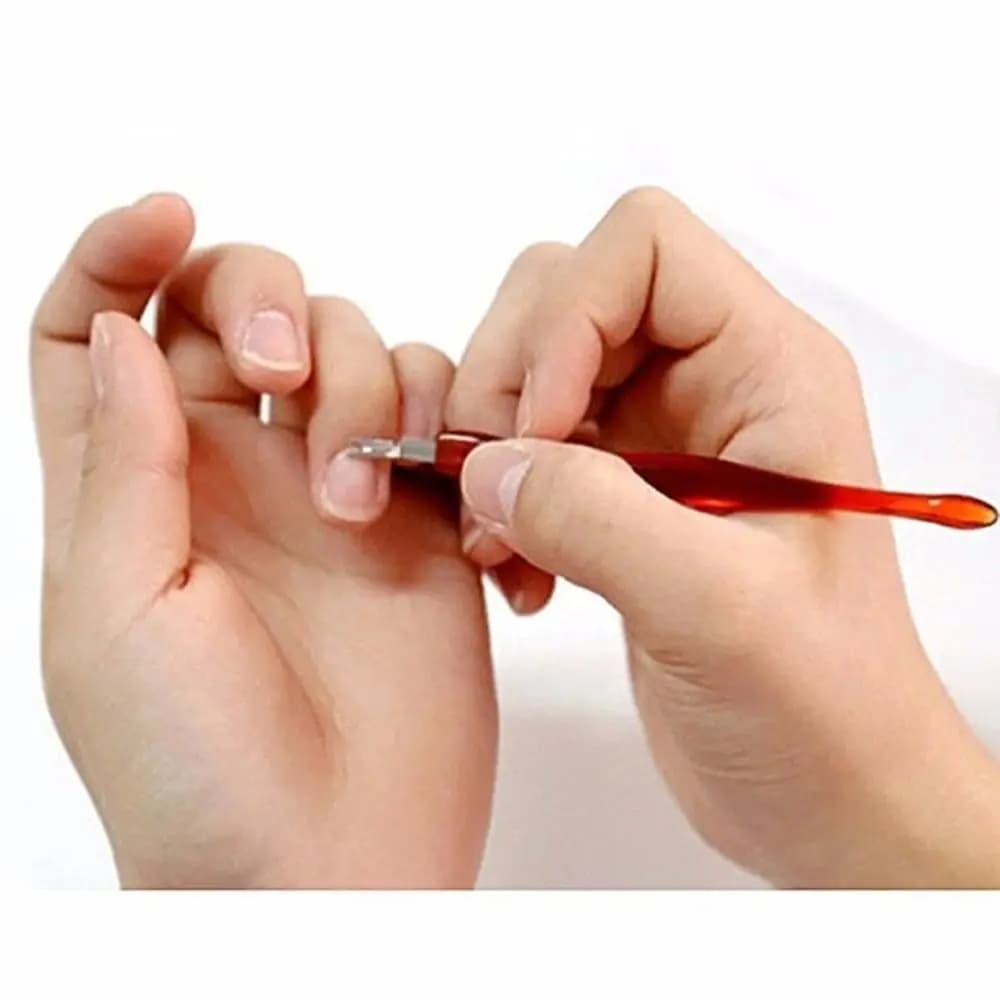 Pinza per cuticole in acciaio inossidabile Manicure Nail Art Rimozione smalto per unghie Forchetta per pelle morta Spingipelle per unghie Rimozione cuticole
