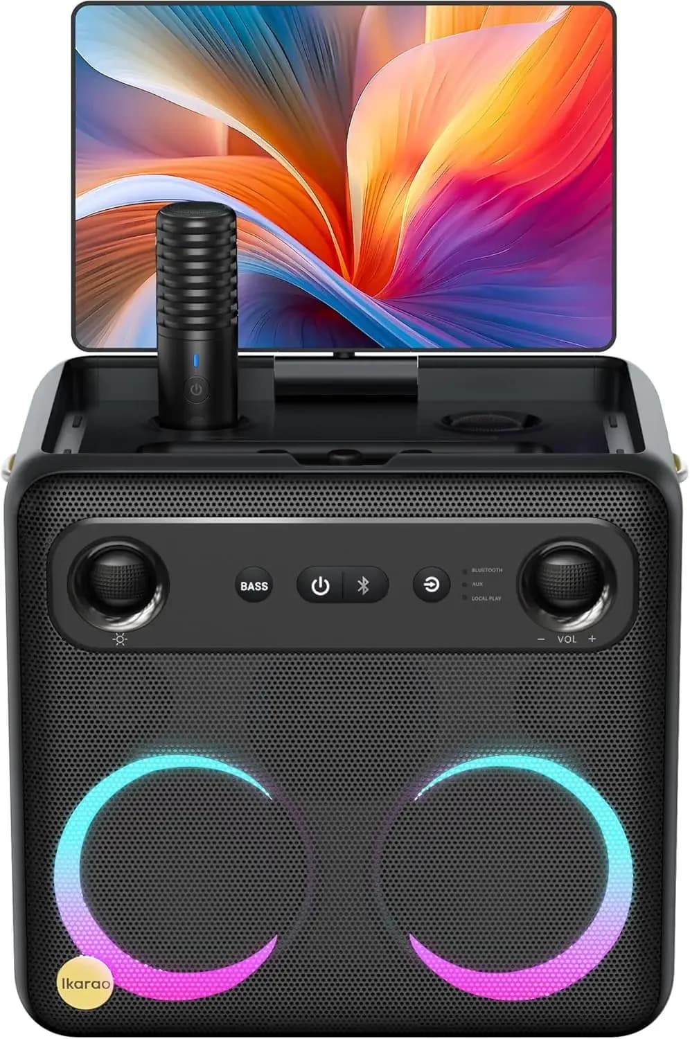 Macchina Karaoke Intelligente per Adulti - con Display Testi, Tablet Karaoke da 32GB, 2 Microfoni Wireless, Sistema Karaoke Professionale, 300W