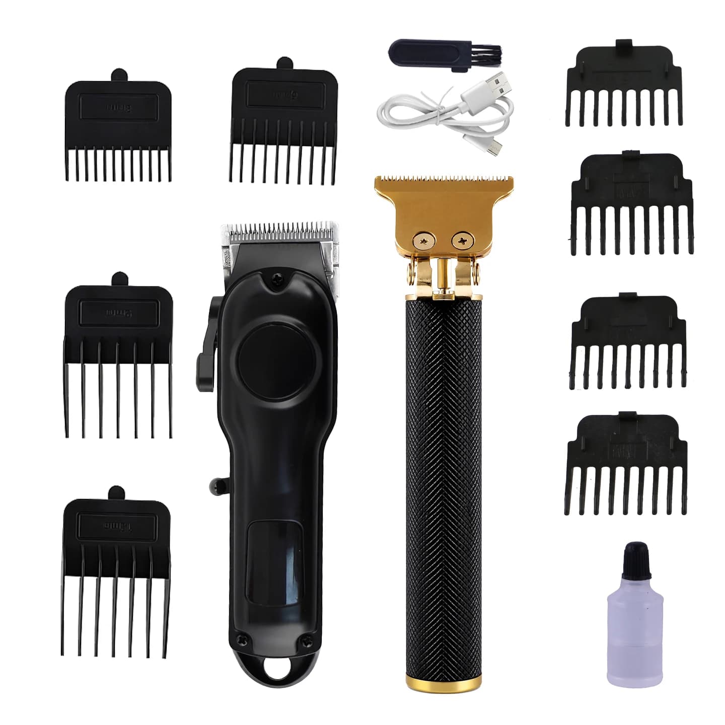 OMUONE Vintage Men's Electric Hair Clipper Rechargeable Beard Trimmer with Foot Hair Trimmer Kit USB Fast Charging Hair Clipper