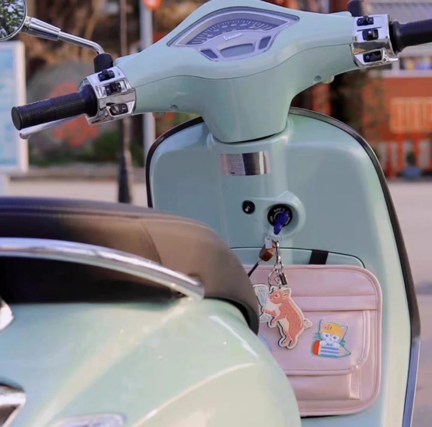 Accessori moto Borsa per guanti impermeabile Borsa portaoggetti in pelle per Piaggio Vespa Scooter GTS LX LXV Sprint Primavera 150 300