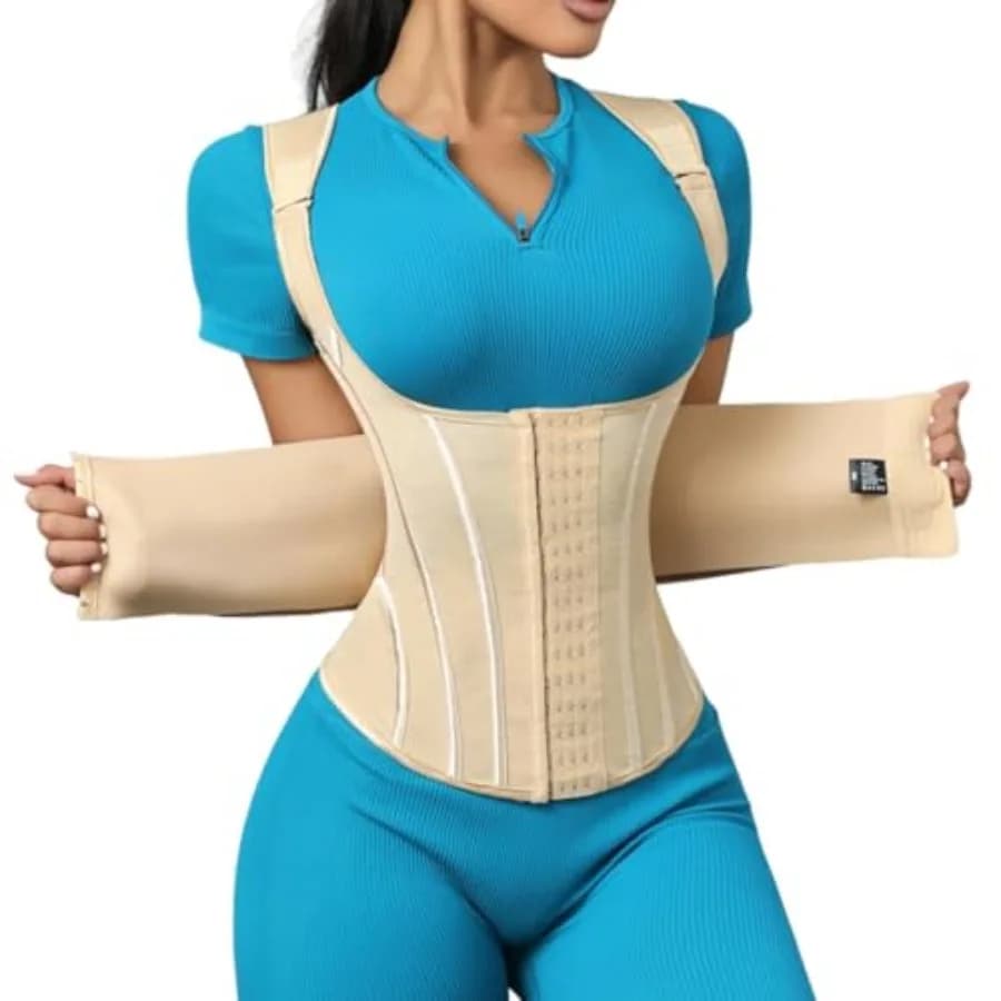 Cintura Modellante con Spalline, Corsetto a Doppia Cinghia, Fascia Contenitiva per Pancia, Trainer per la Vita, Modellatore per Donne