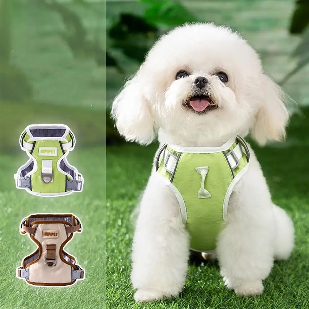 Pettorina per Animali Domestici Traspirante alla Moda, con Cinghie Regolabili in Rete, Collare per Gatti, Strisce Riflettenti, Design Anti-Trazione, per Uso Esterno