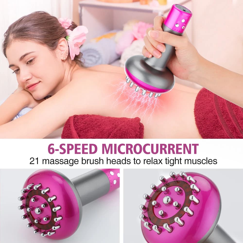 Spazzola per massaggiatore elettrico intelligente Massaggiatore portatile domestico Brucia grassi Apparecchio di bellezza vibrante a micro corrente EMS per il corpo
