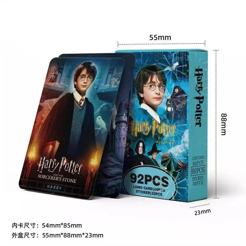 92 mini carte Harry Potter, carte fotografiche da 3 pollici, mini adesivi, carte LOMO bifacciali, cartoline, carte collezionabili per fan