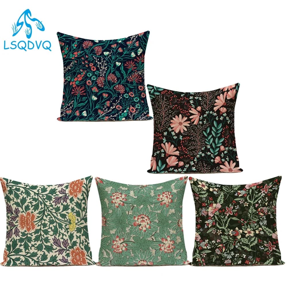 Cuscini decorativi in poliestere Divano Decorazioni per la casa Fiore Fodera per cuscino floreale per la decorazione del soggiorno Federa