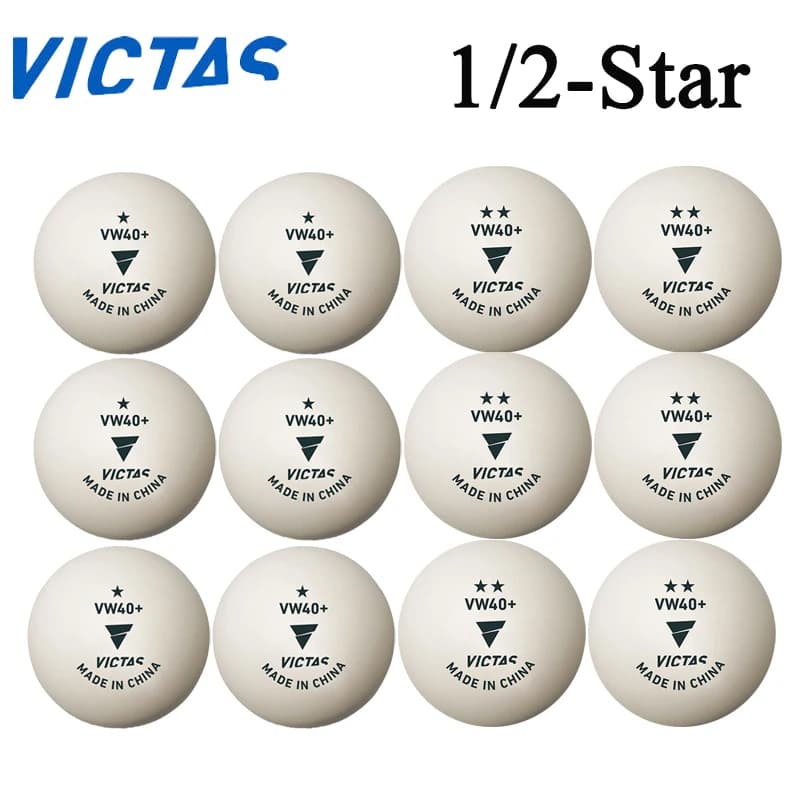VICTAS VW40+ Palline da ping pong 1/2-stella in ABS, nuovo materiale, durevoli, premium, per competizioni e allenamento, 50/100 pezzi