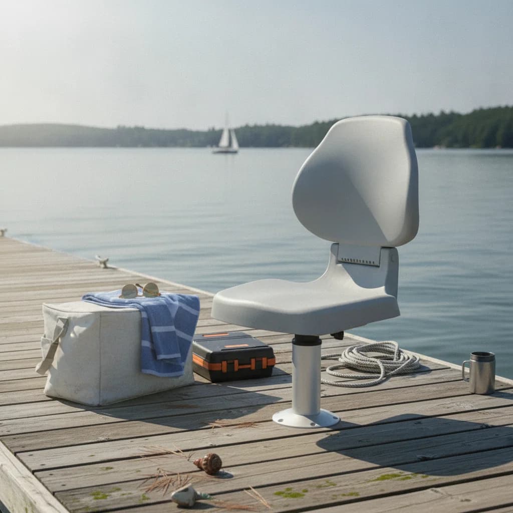 Folding Boat Seat with Backrest Padded Foldable Marine Seat with Cushion Foldable Boat Chair Long-Lasting Comfortable