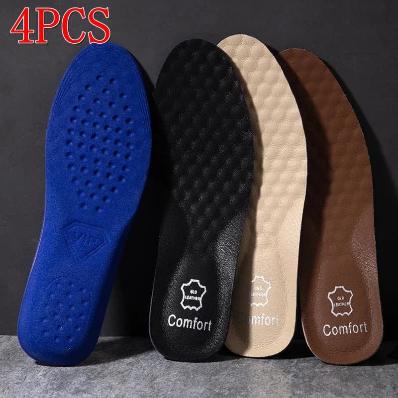 2 pcs/4 pz Support Arco Insole Orthopaedic Leather Breathable Suits Amortizing Sole Men Shoes Gymnastics Leather Solette