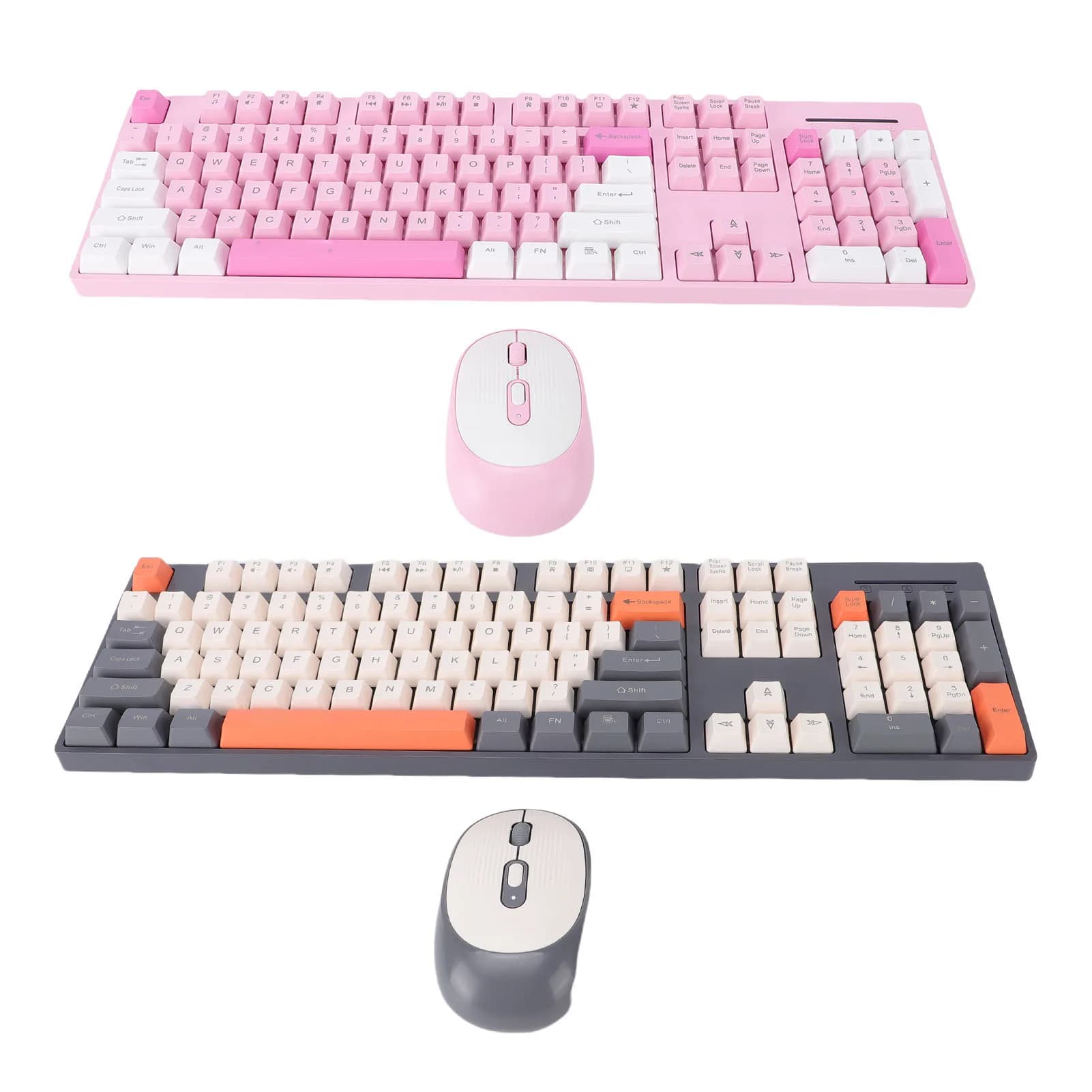 Set Tastiera e Mouse Wireless 2.4G, Plug and Play, Ergonomico per Computer