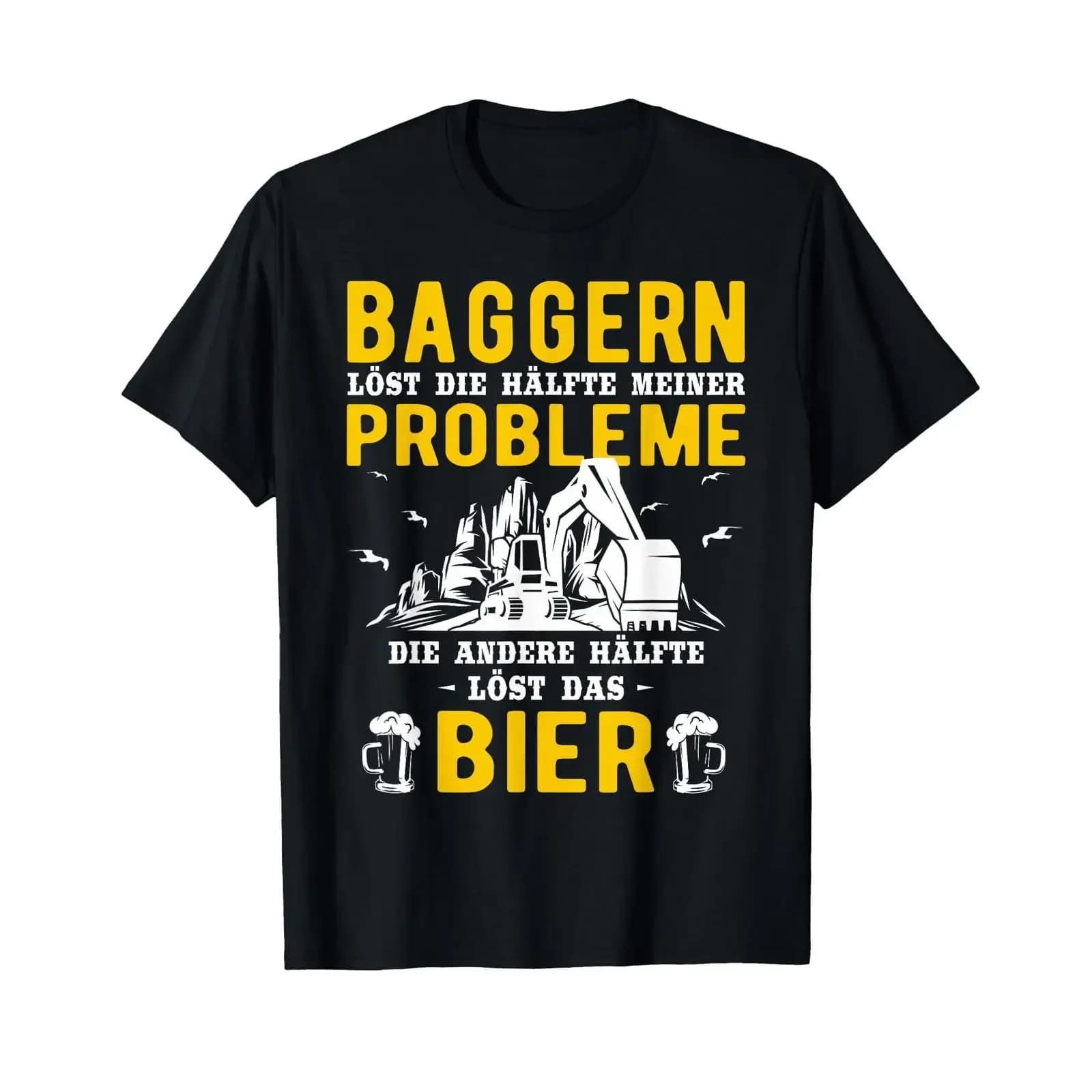 Digger Driver Construction Work Excavator T Shirt black vintage Washed Casual Soft Stretched graphic Stylish homme