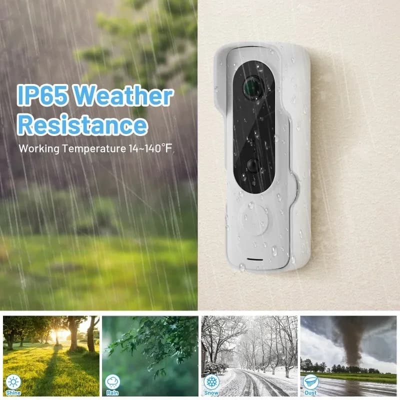 Videocitofono con rilevamento del movimento, campanello wireless con telecamera grandangolare HD 1080P per la sicurezza domestica, voce bidirezionale