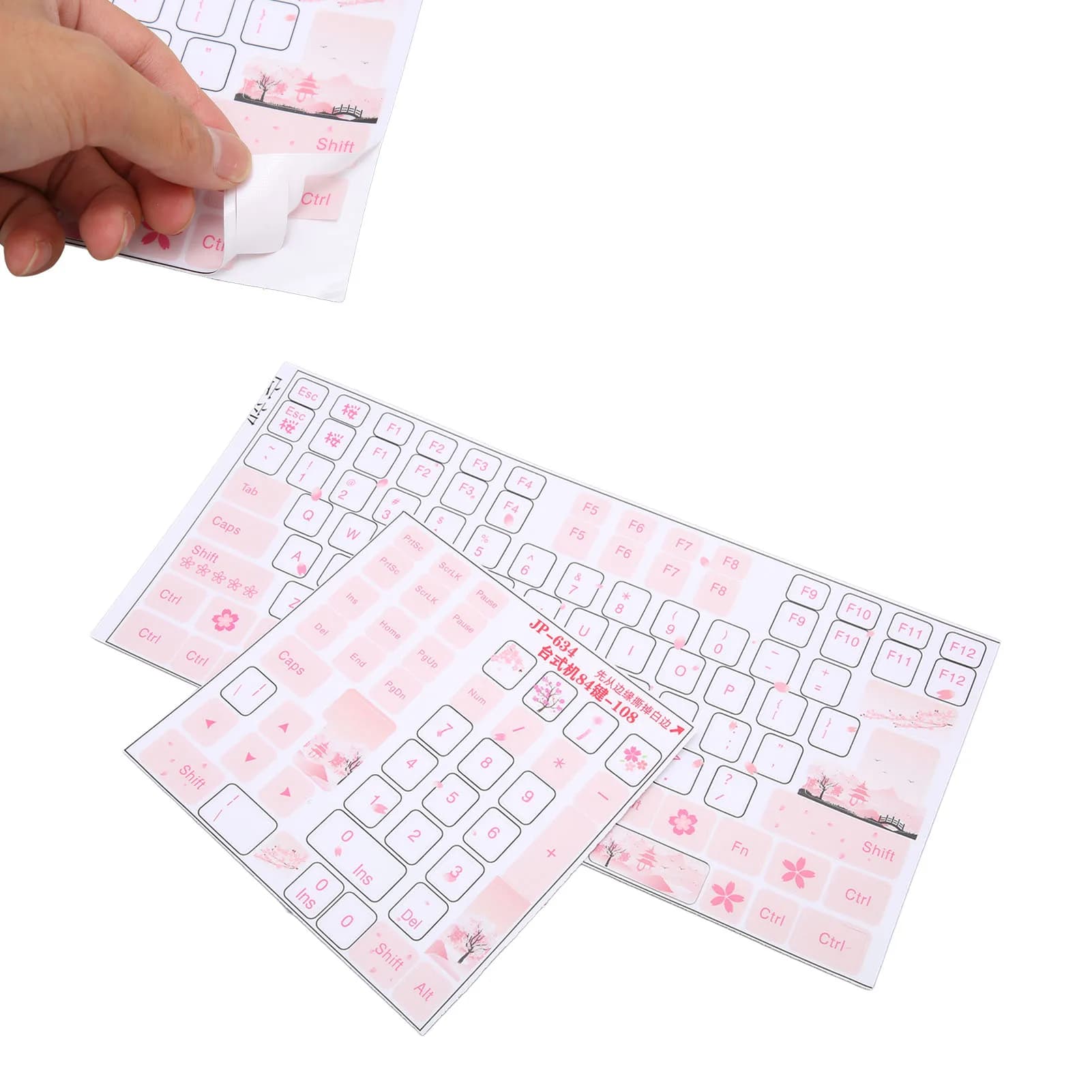 Adesivi per tastiera meccanica Materiale in PVC resistente all'usura Adesivi per tasti resistenti ai graffi per laptop e desktop