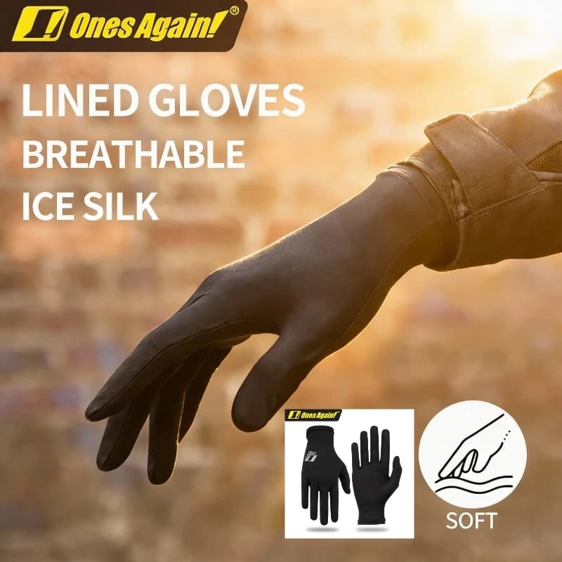 Guanti da Moto Invernali ed Estivi, Fodera Interna in Seta Ghiaccio Nera, Traspiranti, Assorbenti, ad Asciugatura Rapida, Accessori per la Guida