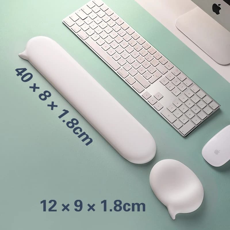 Chat Bubble Tappetino da polso in silicone Tappetino per mouse Tastiera Tappetino da polso per mano Tappetino per palmo Tappetino da polso Protezione per il polso da donna bianca