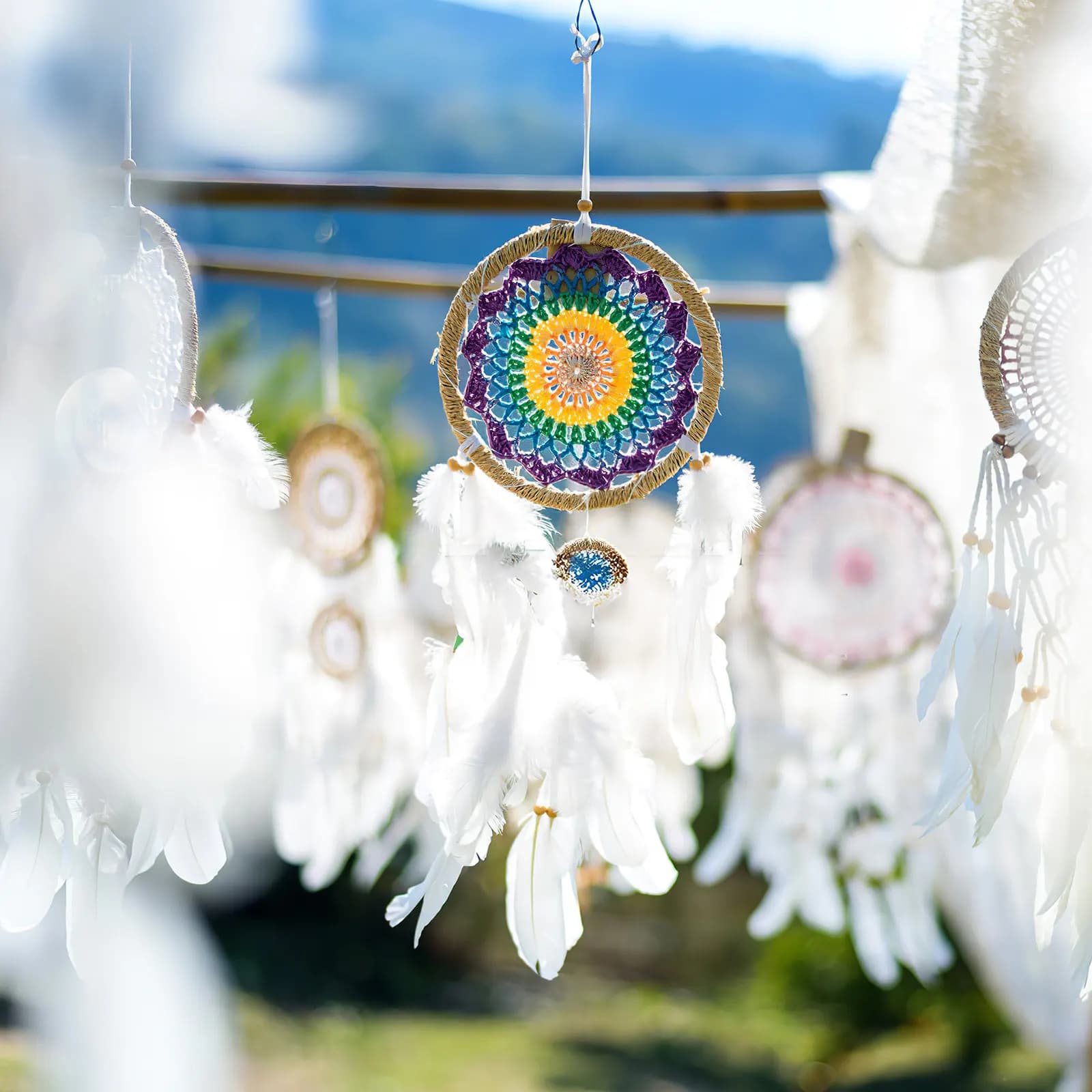 20Pcs Dreamcatcher Rings Plastic Hoops 13Cm White DIY Craft Circle for Macrame Mandalas Wall Hanging Thong Yarn Wrapping