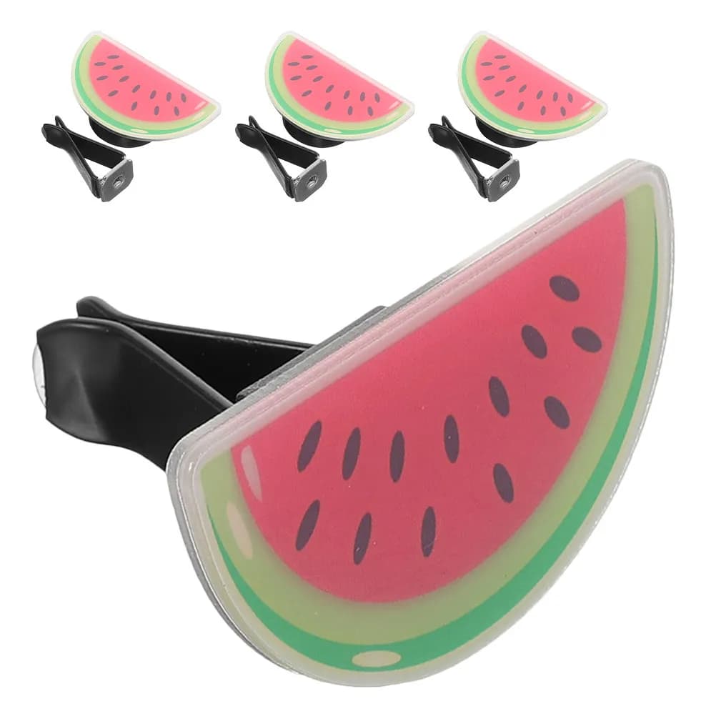 4 Pieces Clip Deodorants for Auto Shaped Watermelon, Carini Clips for Auto Ventilation Bushing, Compact Fragrance Diffuser for Air Conditioned Interior Car