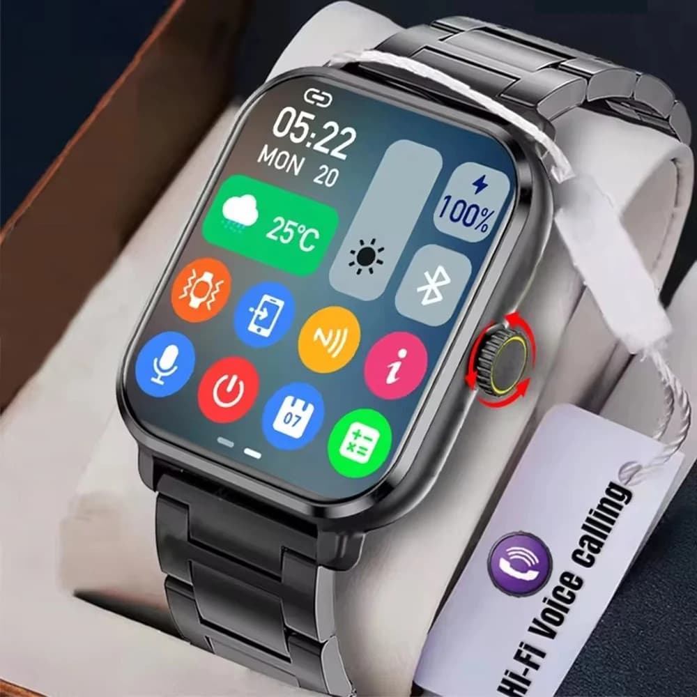 NEW Smart Watch Men 2.01'' AMOLED Screen Waterproof Multiple Sports Mode Fitness HD Bluetooth Call Smartwatch For Men Women HW12