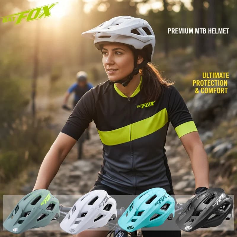 BATFOX Casco da ciclismo MTB da donna Design aerodinamico Casco da mountain bike per adulti un Pioneer alla moda per casco da mountain bike
