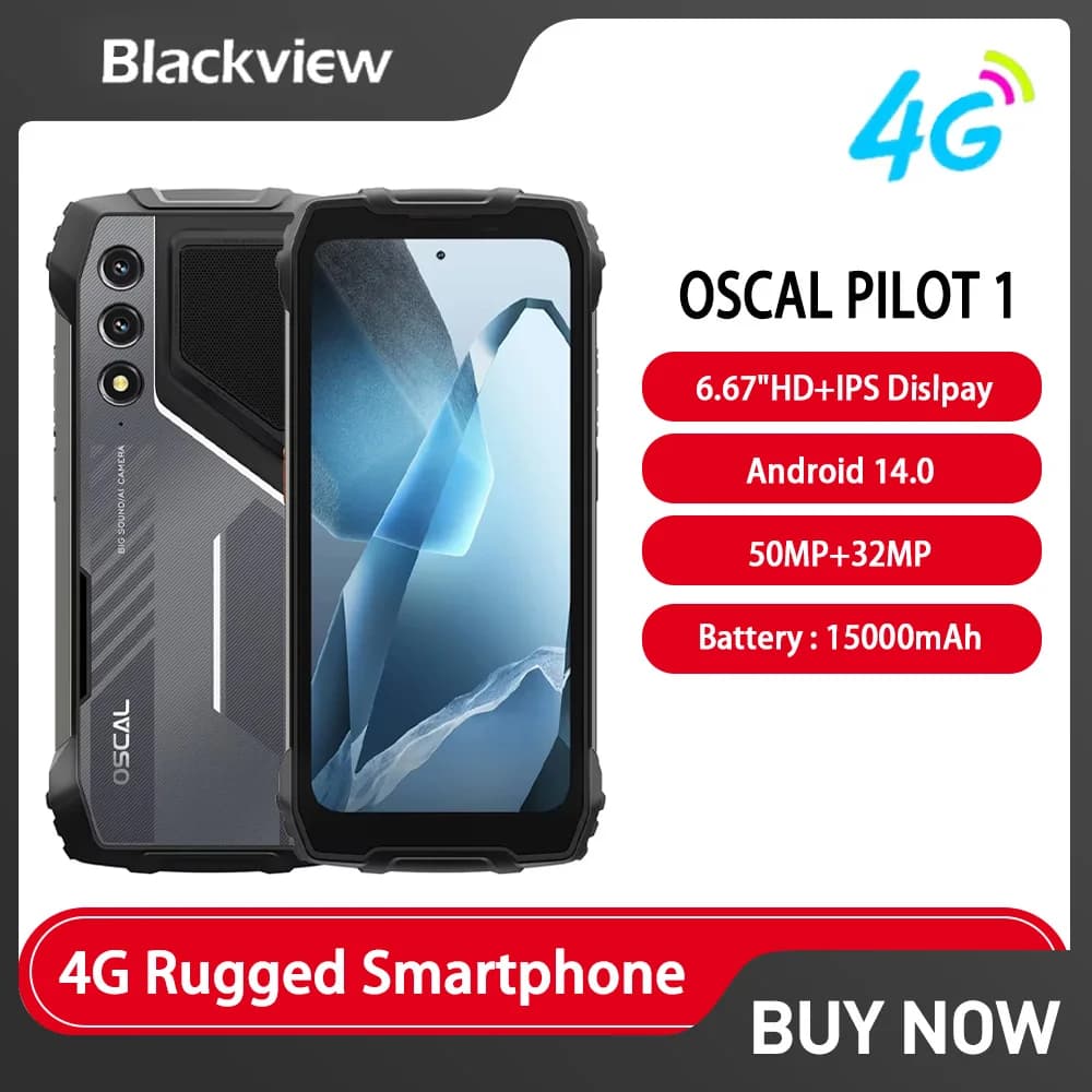 NUOVO Blackview OSCAL PILOT 1 Smartphone robusto Android 14 6GB RAM 256GB ROM 15000mAh 50MP Fotocamera Telefono cellulare FM Impronte digitali NFC