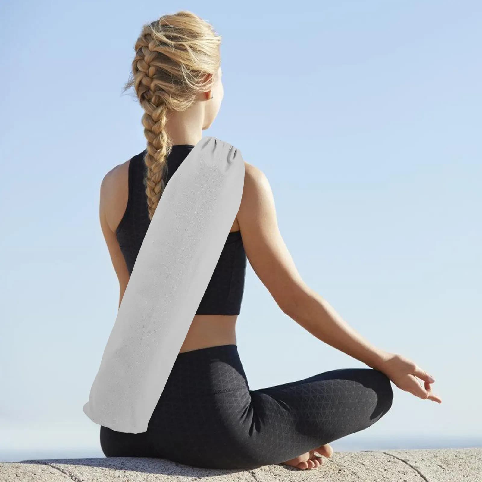 Borsa Portatile Traspirante per Tappetino Yoga con Tracolla Regolabile, Elegante Custodia per Tappetino Yoga, Accessorio per Palestra e Fitness all'Aperto