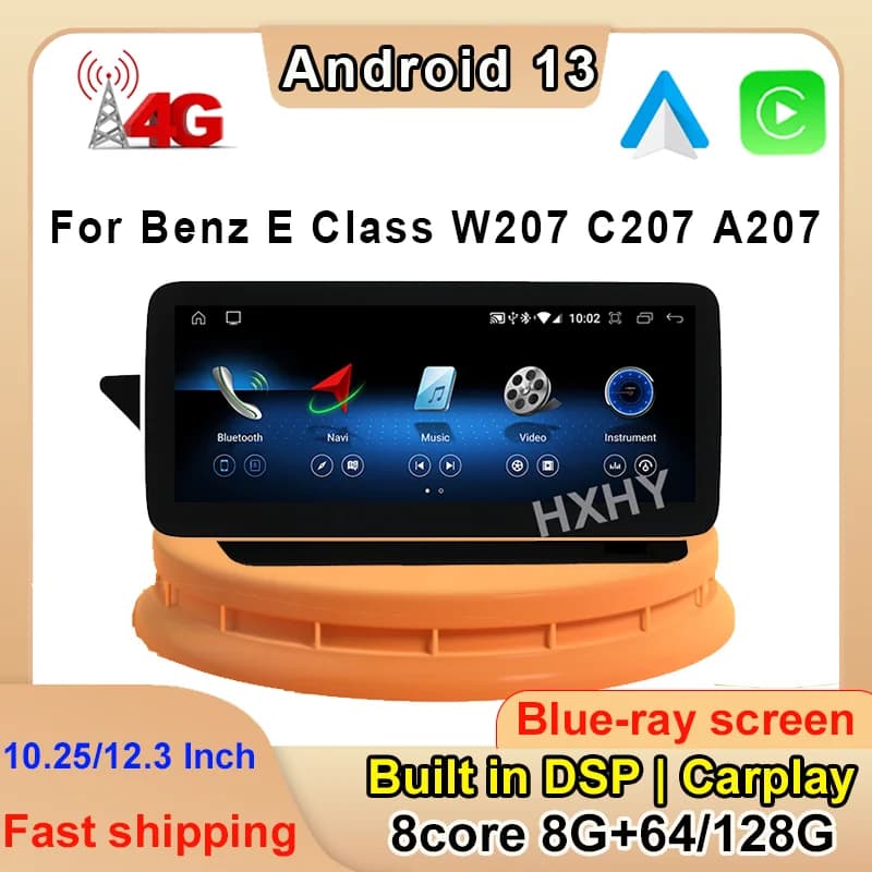 12.3 pollici Android 13 8Core 8 + 128G Per Benz E Coupe 2 Porte C207 E207 2009-2016 Navigazione Lettore Video Per Auto Bluetooth
