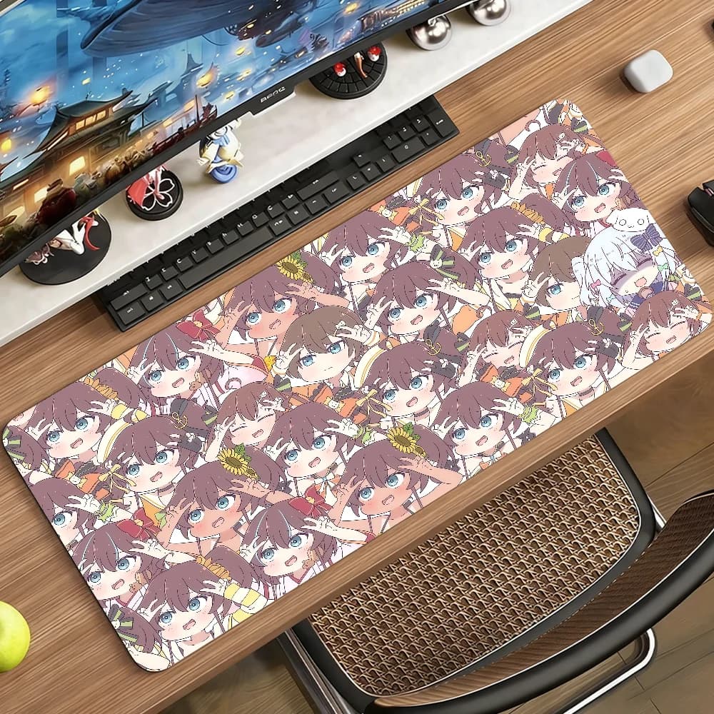 Tappetino per mouse Anime Girl Natsuiro Matsuri, tappetino per computer in gomma antiscivolo, decorazione per gamer, tappetino da scrivania per laptop, ufficio, grande