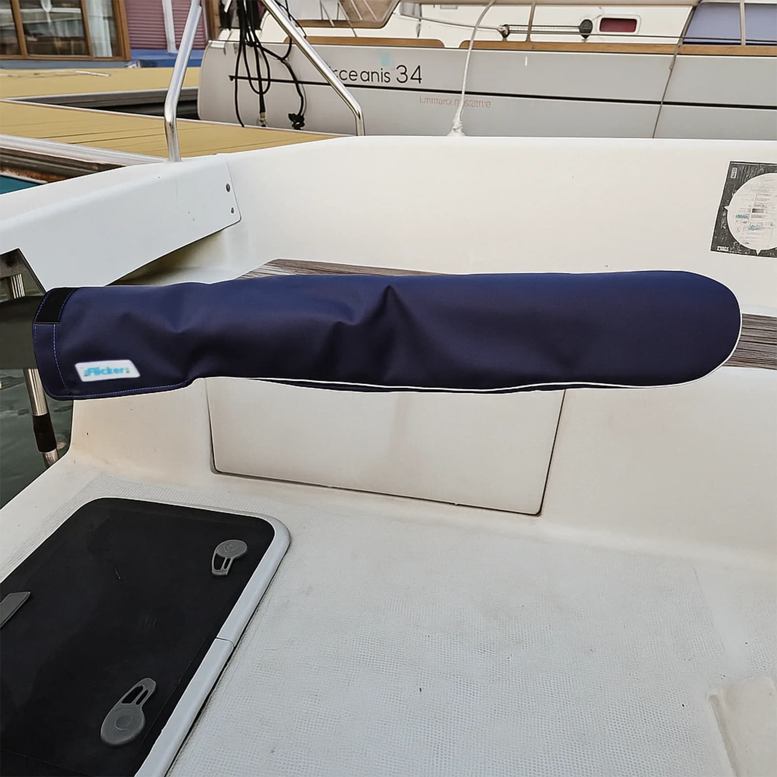 Flicker Sailboat Tiller Cover Heavy Duty Waterproof UV Resistant with Reflective Strip Velcro Closure 3 Sizes 4 Colors