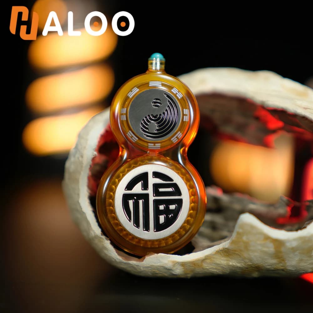 HALOOPLAYER EDC Universe Gourd Ratchet Fidget Spinner Giocattolo Antistress per Adulti in Acciaio Inossidabile Sensoriale