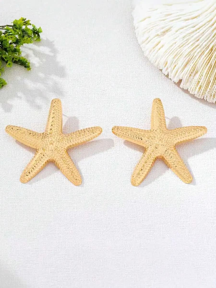 Stylish Ocean Themed Starfish Earrings For Women Summer Fashion Jewelry