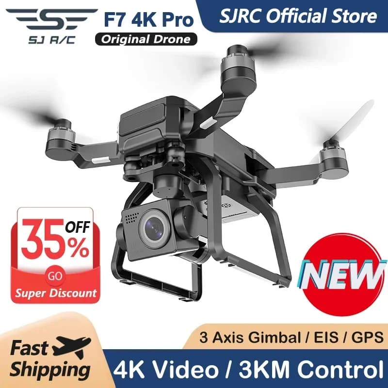 SJRC F7 4K PRO Drone con fotocamera GPS HD 5G WiFi FPV 3KM 3 assi Gimbal EIS Quadcopter professionale senza spazzole con Cam RC Dron pieghevole