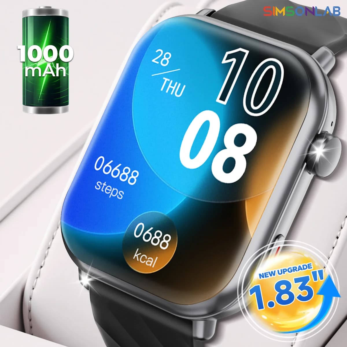 2025 NEW Hot Smartwatch 1.83'''HD Screen1000mAh Large battery Outdoor sports watches Bluetooth call IP68 Waterproof for Men Woman