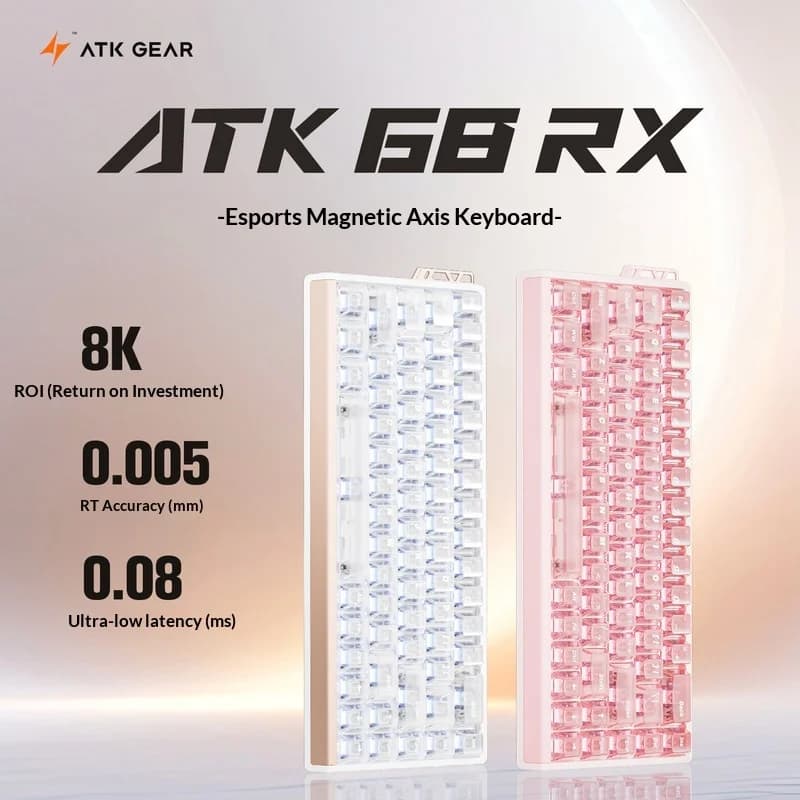 New Atk 68rx Magnetic Axis Gaming Keyboard 0.08ms Tournament Level Latency Wired Desktop Computer Self Developed Scheme Valorant