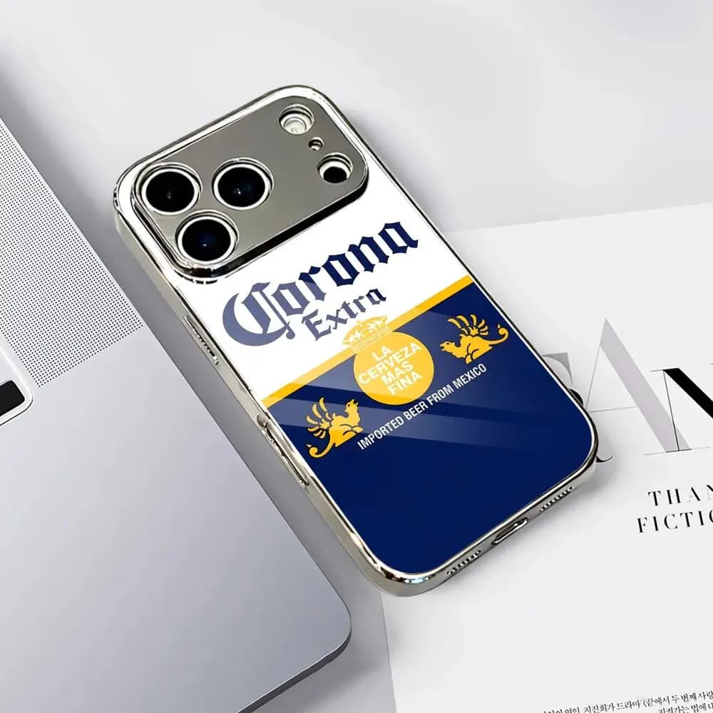 Custodia Protettiva Antiurto in Metallo Elettroplaccato Cool C-Corona Extra per iPhone 17 16 15 14 13 12 Pro Max Plus