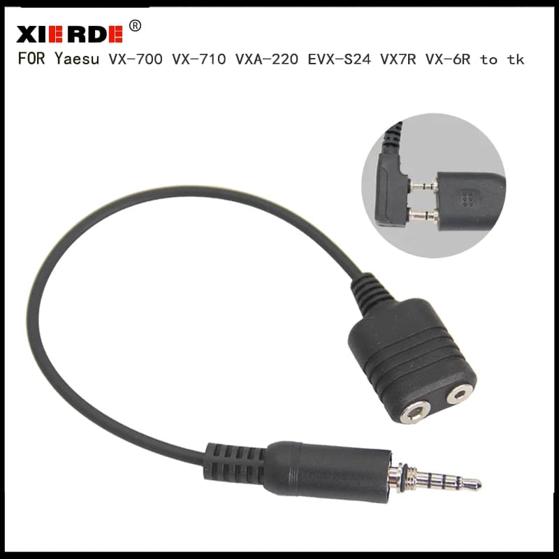 Adatto per Yaesu EVX-S24 VX7R 6R VX127 adattatore cavo di conversione walkie talkie a cuffie K, K-head e microfono portatile