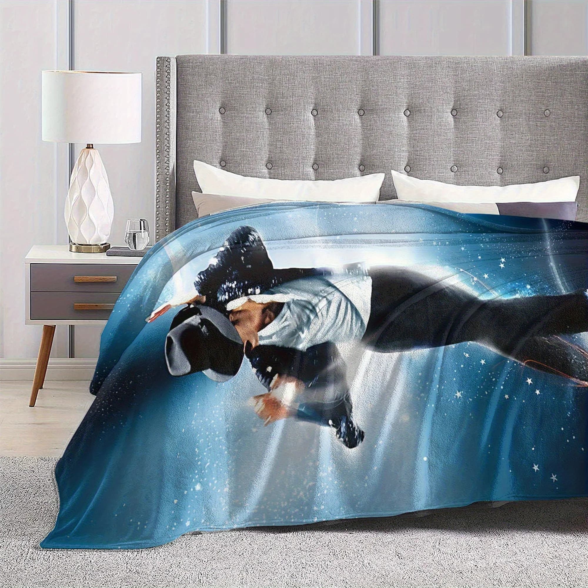 1pc Michael Jackson Moonwalk Dance Flannel Blanket, All Season Super Soft Warm Throw Blanket for Bedroom Living Room Camping, Ki