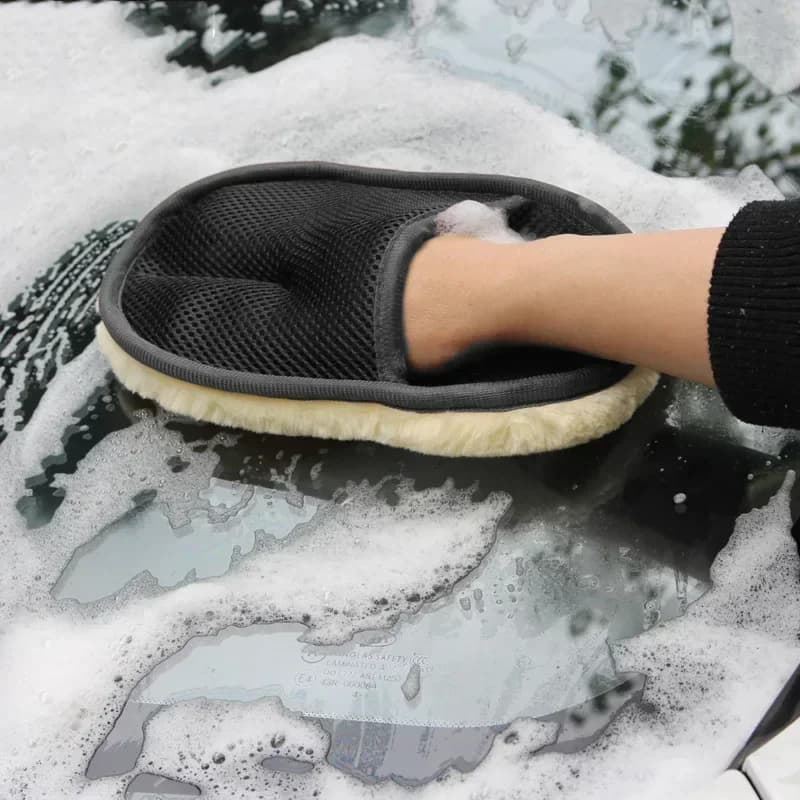 Set di spazzole per la pulizia dell'auto in morbida lana e guanti da lavaggio | Strumenti per la cura di auto e moto | Vernice per auto - Accessori sicuri