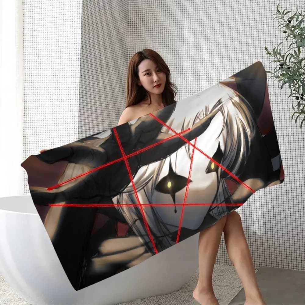 The Freak Circus Pierrot Anime Beach Swimming Towel Soft Absorbent Washcloth Children's Gifts For Kids Travel Camping Gym