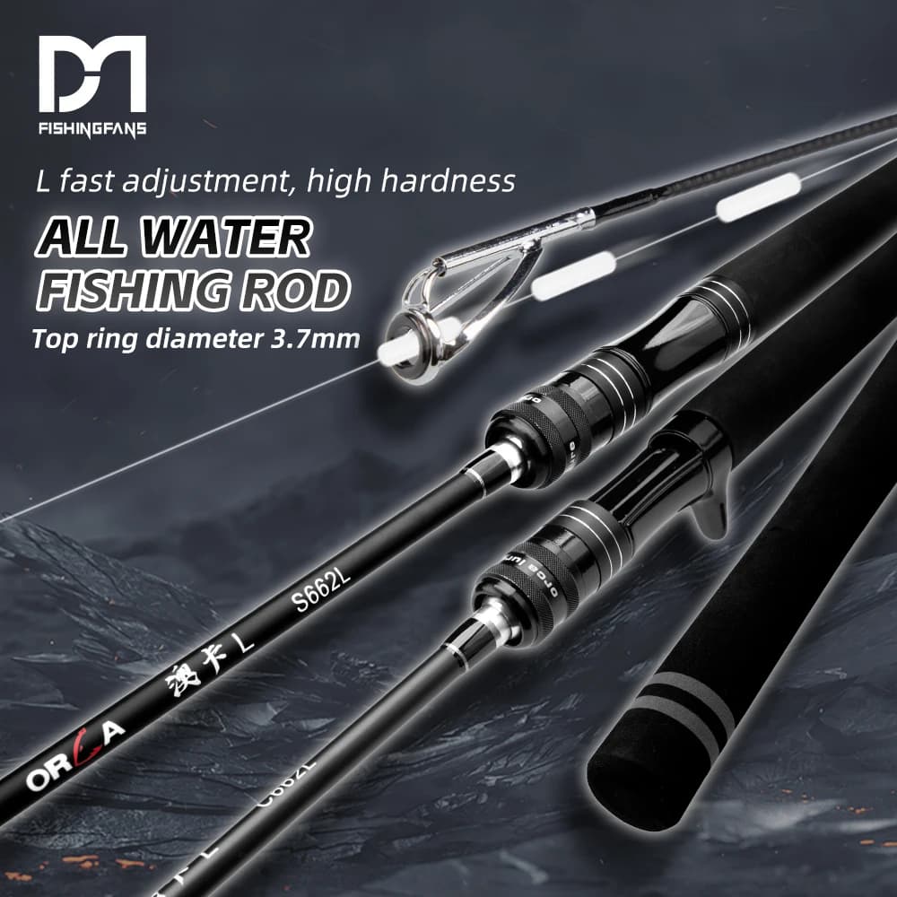 FISHINGFANS ORCA LIGHT 1,98 m 2,1 m L ALTO CARBONIO RATTOLO REEL SEDILE SPIRITURA CASTING PAZZA DA PESCA
