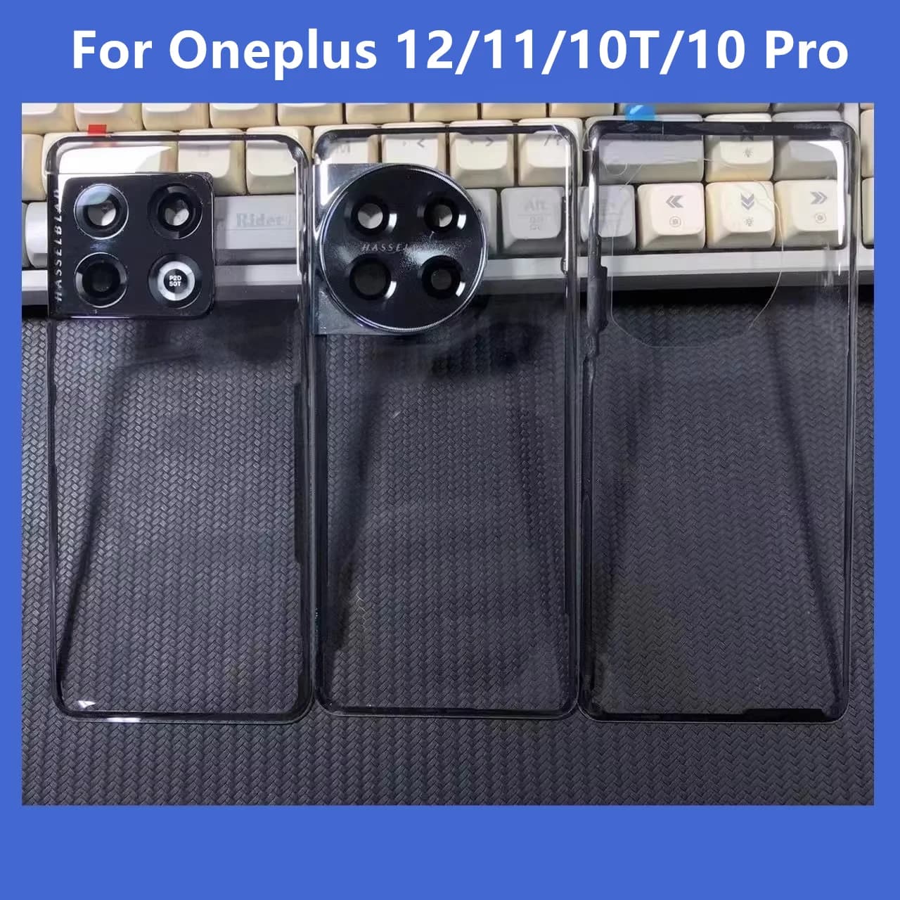Housing For Oneplus 12 11 10 Pro 10T One Plus 10Pro Battery Back Cover Transparent Repair Rear Clear Glass Door + Camera Lens