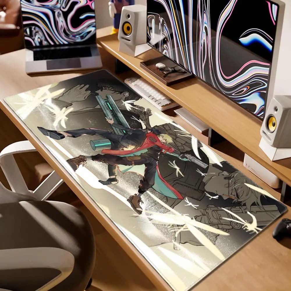 TRIGUN stampode Mousepad tappetino per Mouse da gioco di grandi dimensioni tappetino per scrivania da tavolo con tastiera per Computer addensata