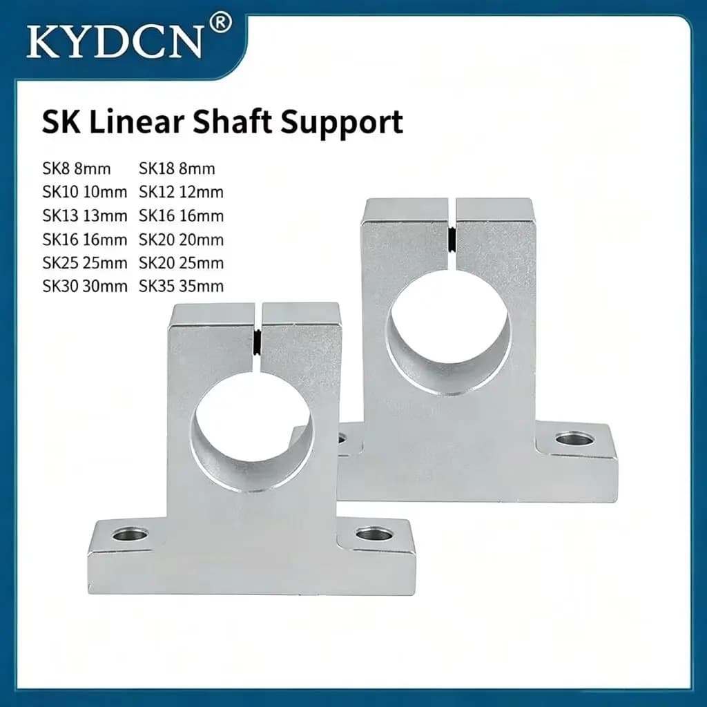 Aluminum Linear Shaft SK Vertical Support Bracket for CNC 3D Printer Compatible with SK8 SK10 SK12 SK16 SK20 Linear Bearing Hold
