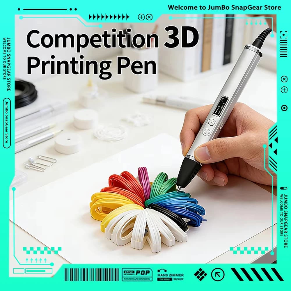 Penna 3D Professionale per Stampa 3D di Livello Competitivo con Display OLED e Filamento PLA, Design Staccabile per Creazioni 3D