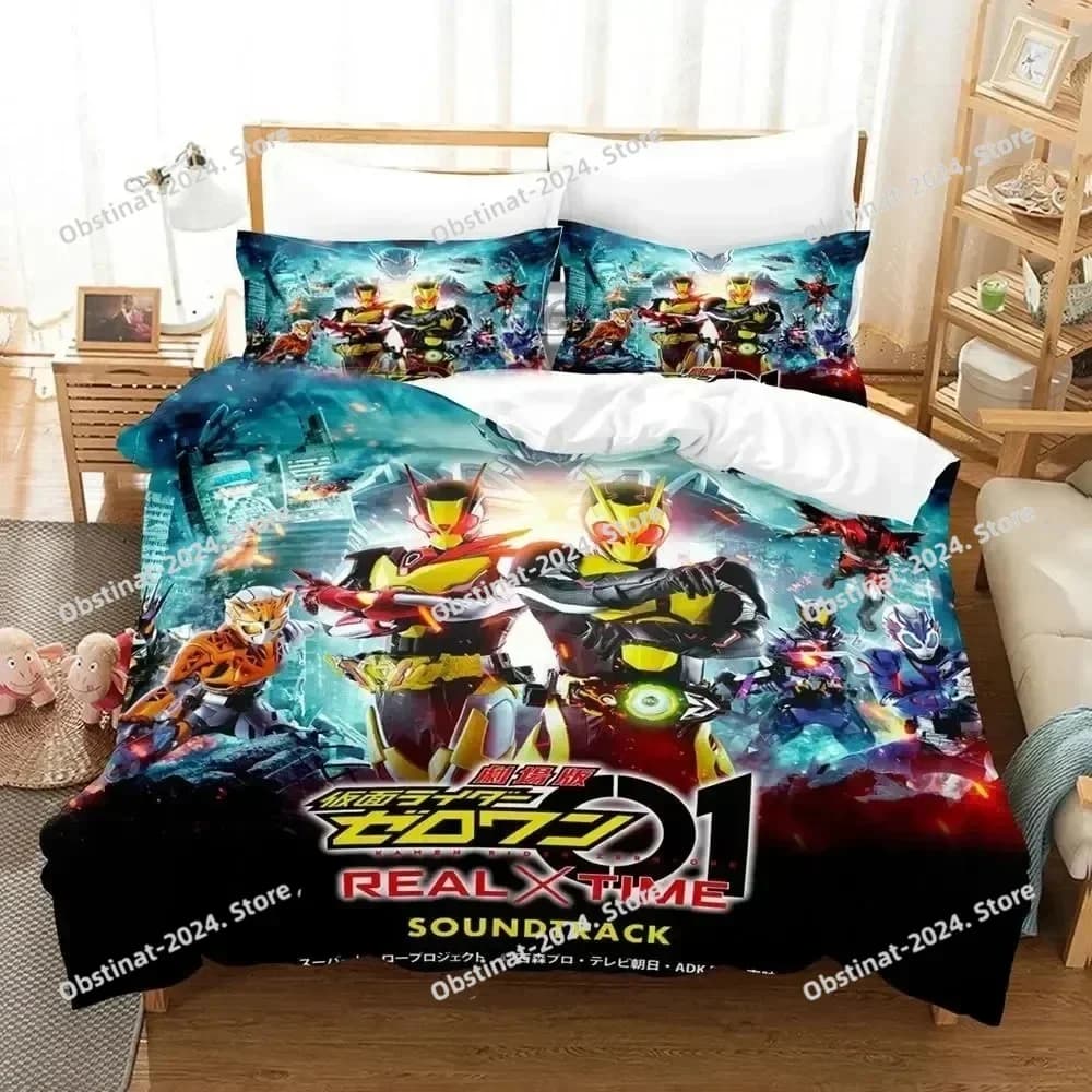 Anime Kamen Rider Zero-One Bedding Set Duvet Cover Bed Set Quilt Cover Pillowcase Comforter king Queen Size Boys Adult Bedding