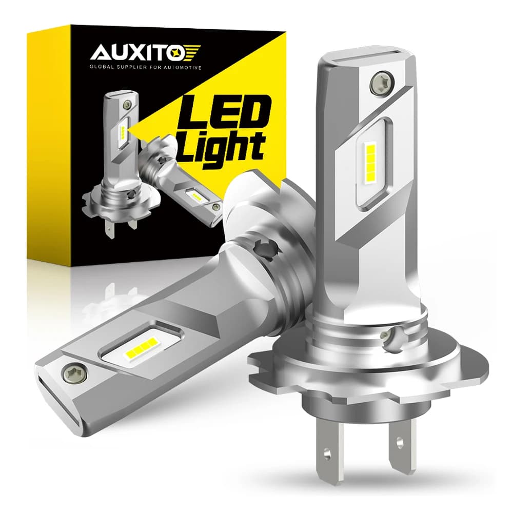 AUXITO 2Pcs H7 LED Bulbs Lights Headlight for Car White Super Bright Fanless 1:1 Mini Design Auto Headlamp H7 LED Lamp 12V 6500K