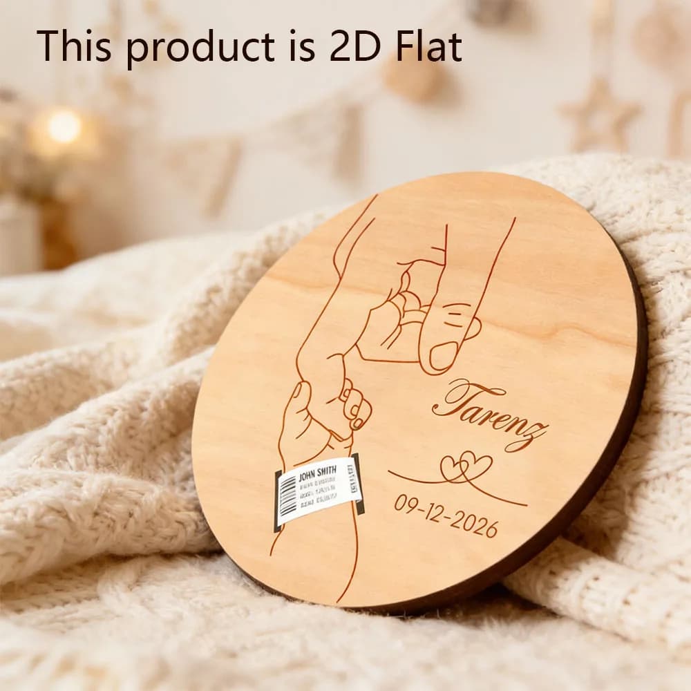 2D Flat Custom Laser Cut Bracelet Keepsake,Birth Announcement Ornament,DIY Bracelet with Name & Birth Announcement Engraved Gift