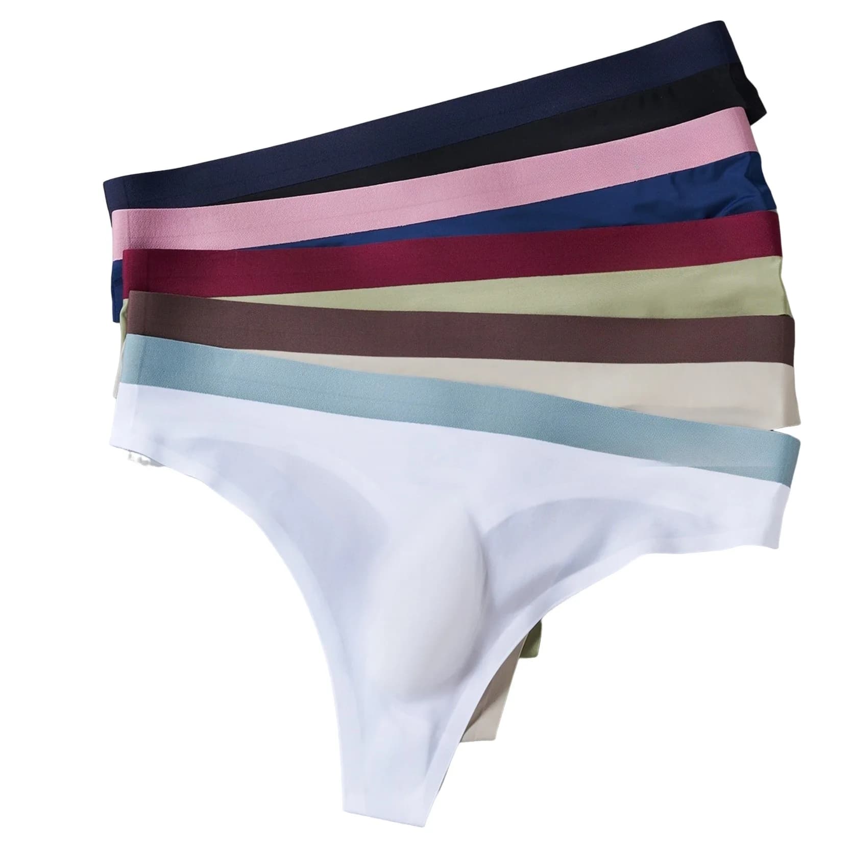 Slip perizoma da uomo in seta liscia, sexy a vita bassa con sacchetto sagomato, G-string trasparente in seta ghiaccio, slip bikini sottili e traspiranti